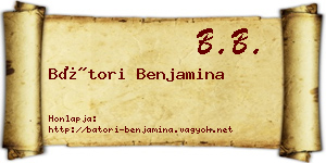 Bátori Benjamina névjegykártya